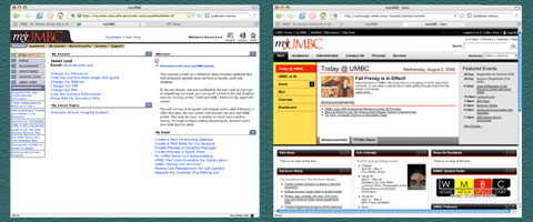 myUMBC screenshots