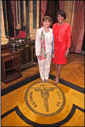 Abbott with Mayor Rawlings-Blake
