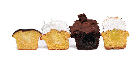 Cutaway view cupcakes