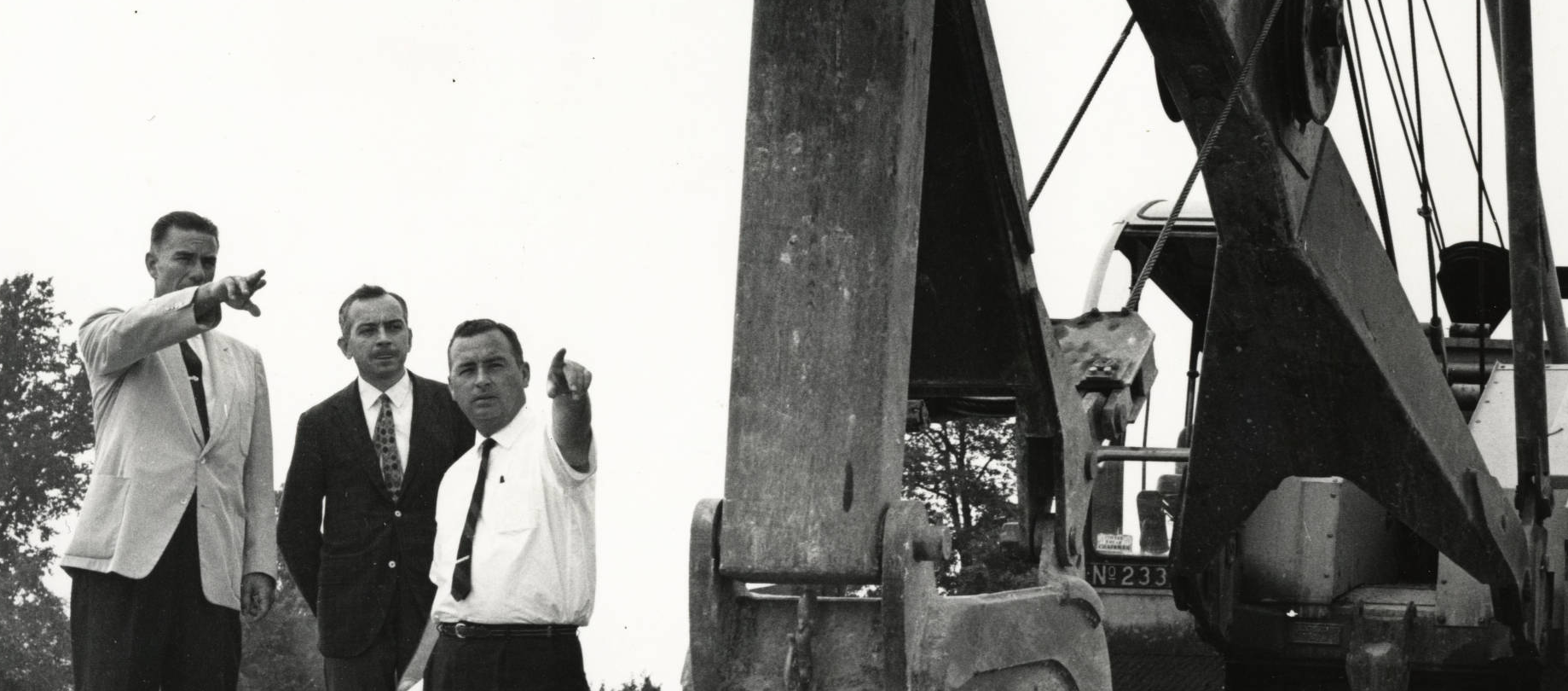 Albin O. Kuhn, Guy Chisholm, and Homer Schamp at the UMBC Groundbreaking