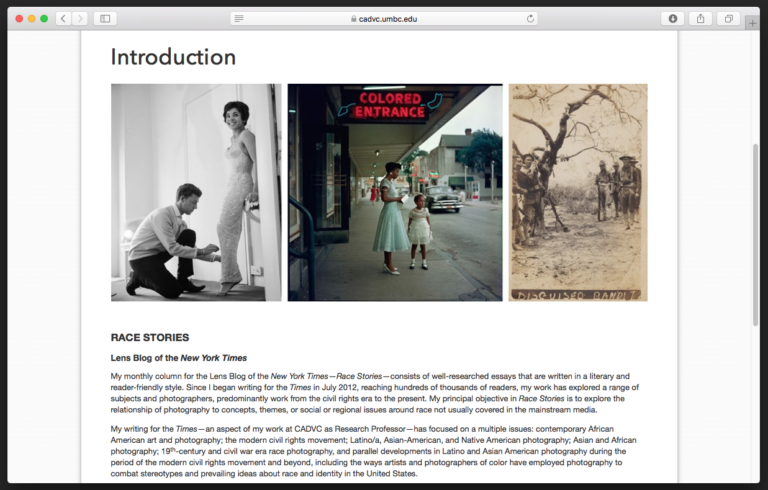 Race Stories website