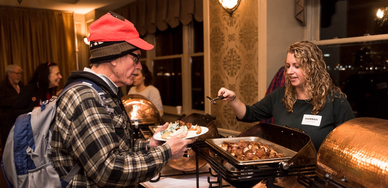 Serving meals to the homeless