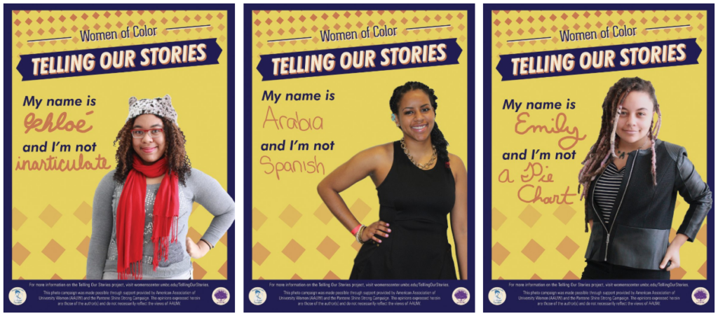 Posters of three women for the Women of Color