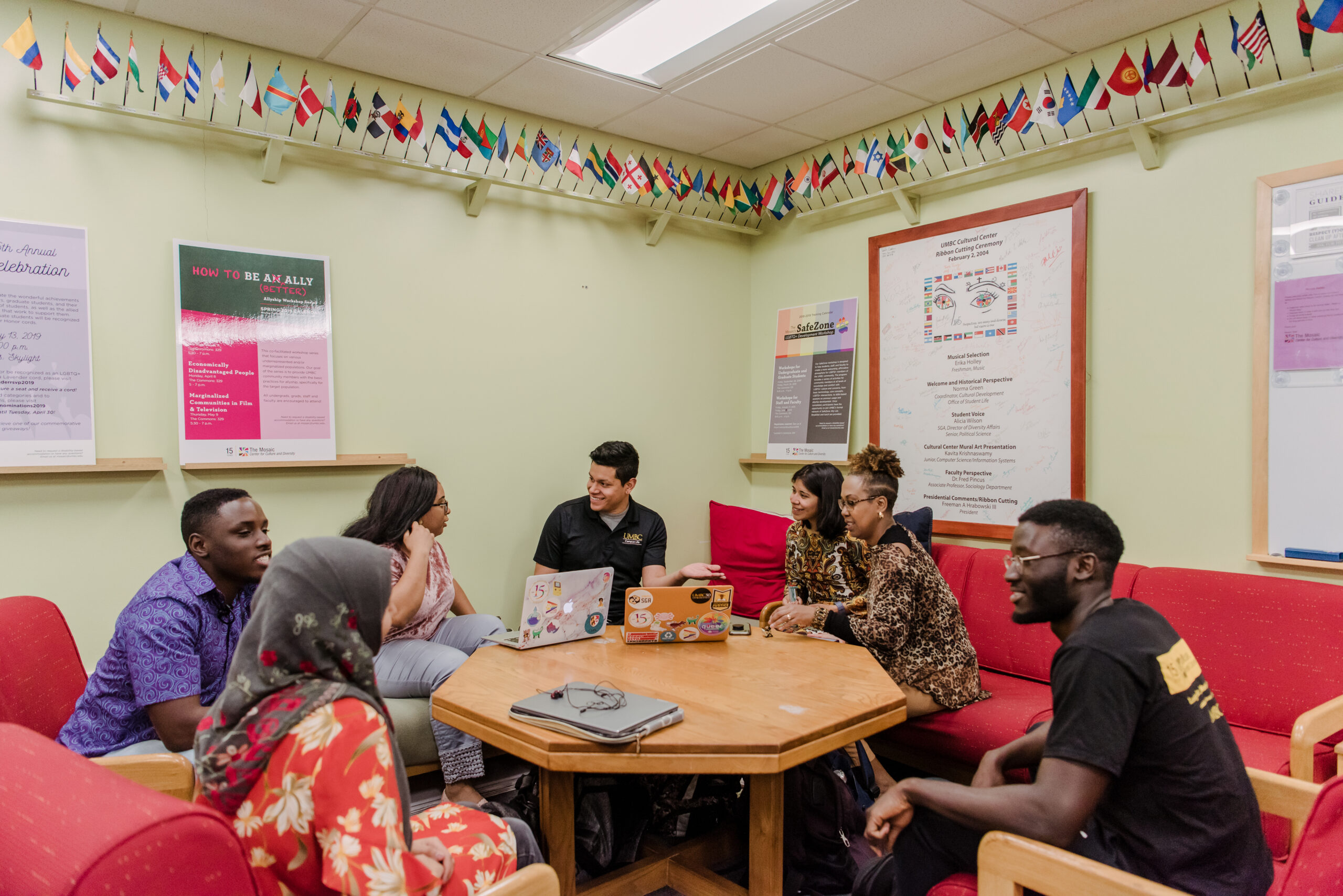 Students gather to celebrate The Mosaic's 15th anniversary in February 2019.