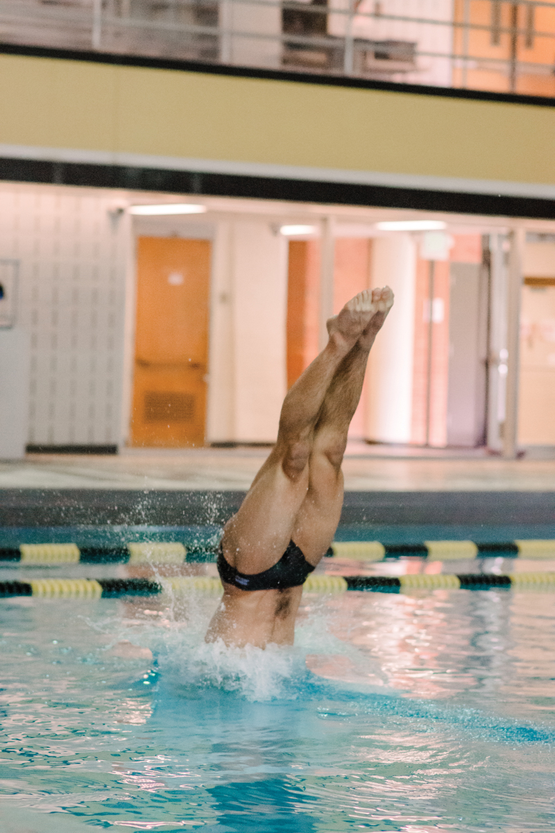 Man with legs out of water