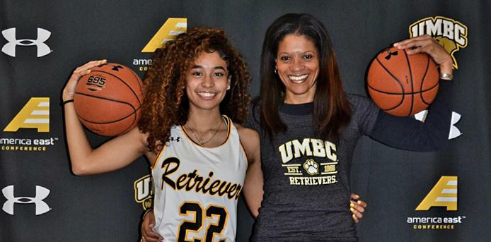 Karyn and Lyric Swann. Photo courtesy of UMBC Athletics.