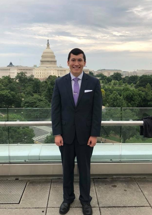 Avila in front of the Capitol in Washington D.C.
