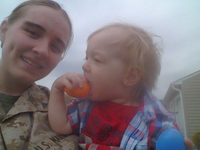 Satterfield with one of her two children. Photo courtesy of Satterfield.
