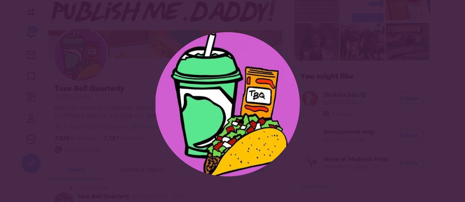 Taco Bell Quarterly cartoon drawing, screenshot from their Twitter page