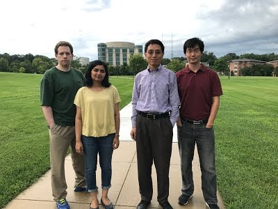 Anthony Bratt, Lipi Mukherjee, Dr. Pengwang Zhai,  and Dr. Meng Gao, courtesy of the UMBC Atmospheric and Oceanic Optics Group. 