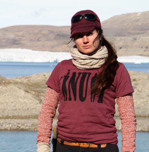 Trenholm on a research site. 
Photo courtesy of the Department of Geography and Environmental Systems.