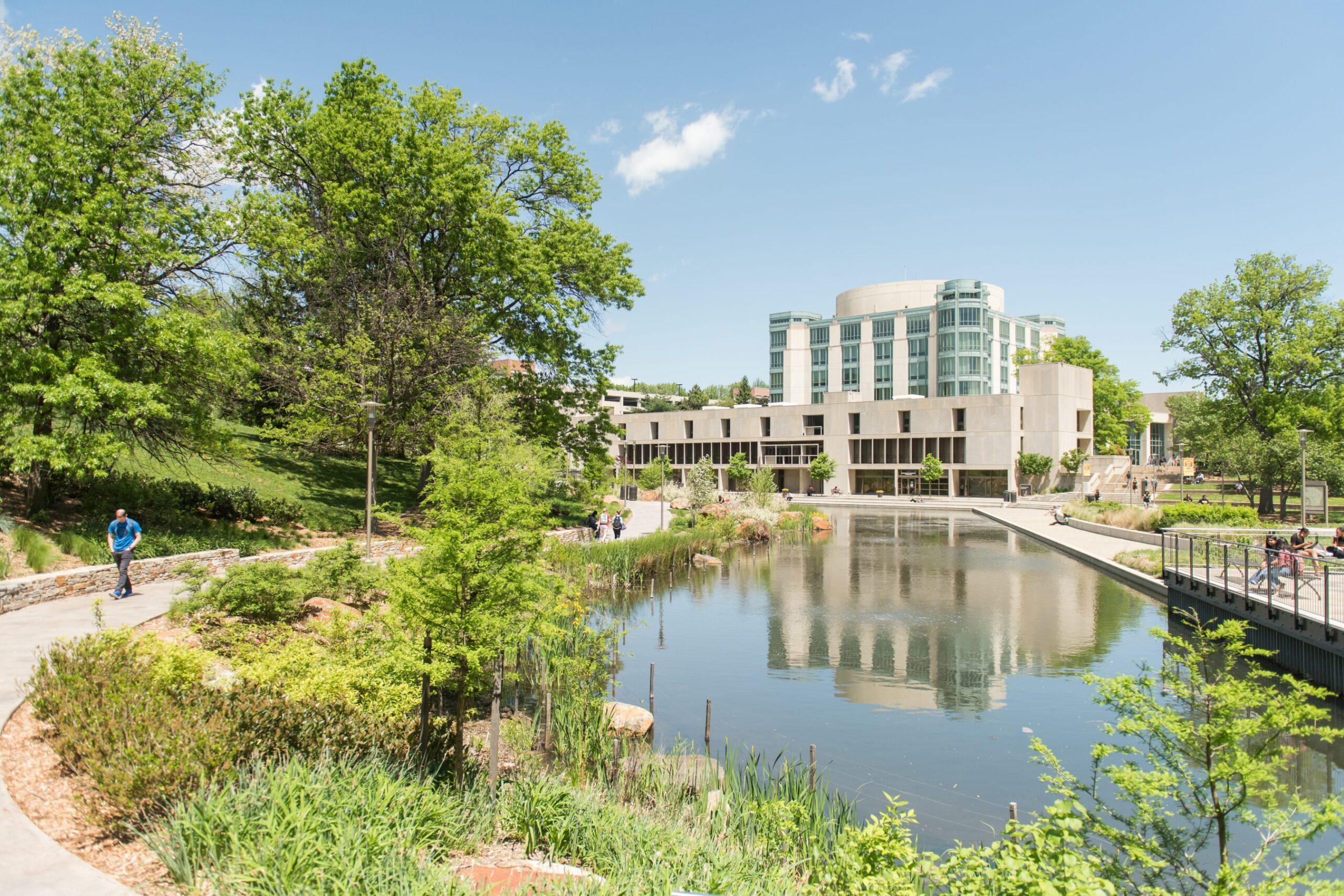 UMBC Albin O'Kuhn Library in springtime.