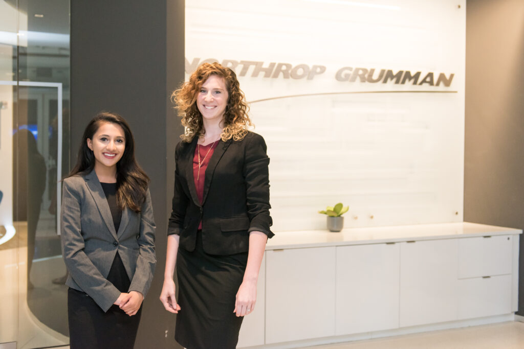 Zavala, right, with her mentee Priyanka Ranade '18, M.S. '19, information systems, at Northrop Grumman. Photo by Marlayna Demond '11.