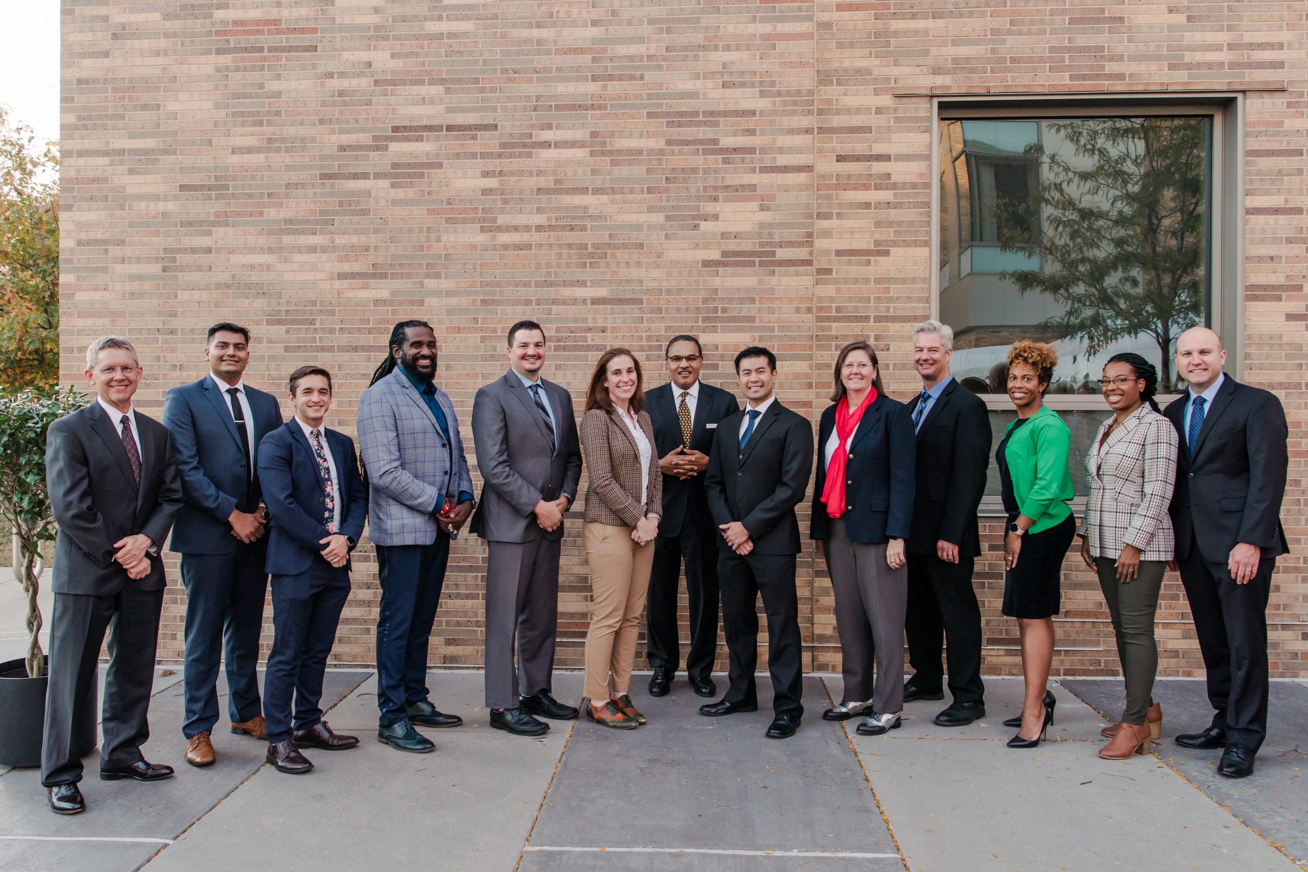 Our 2021 UMBC Alumni Awardees. L-R: Dr. Michael Summers, Deep Patel '19, Michael Berardi '19, Tewodross Melchishua Williams, M.F.A. '00, Dr. Michael Hassett, M.P.P. '17, Ph.D. '19, Dr. Kaitlyn Sadtler '11, Freeman Hrabowski, Sean Pang '04, M.A. '11, Dr. Kate Tracy, M.A. '01, Ph.D. '03, Dr. Scott Banta '97, Dr. Letitia Dzirasa '03, M11, Theresa Bruce '09, and UMBC Alumni Association President Brian Frazee '11, M.P.P. '12. Not pictured: Dr. Kizzmekia Corbett '08, M16, and Christine Osazuwa '11. Photo by Marlayna Demond '11.