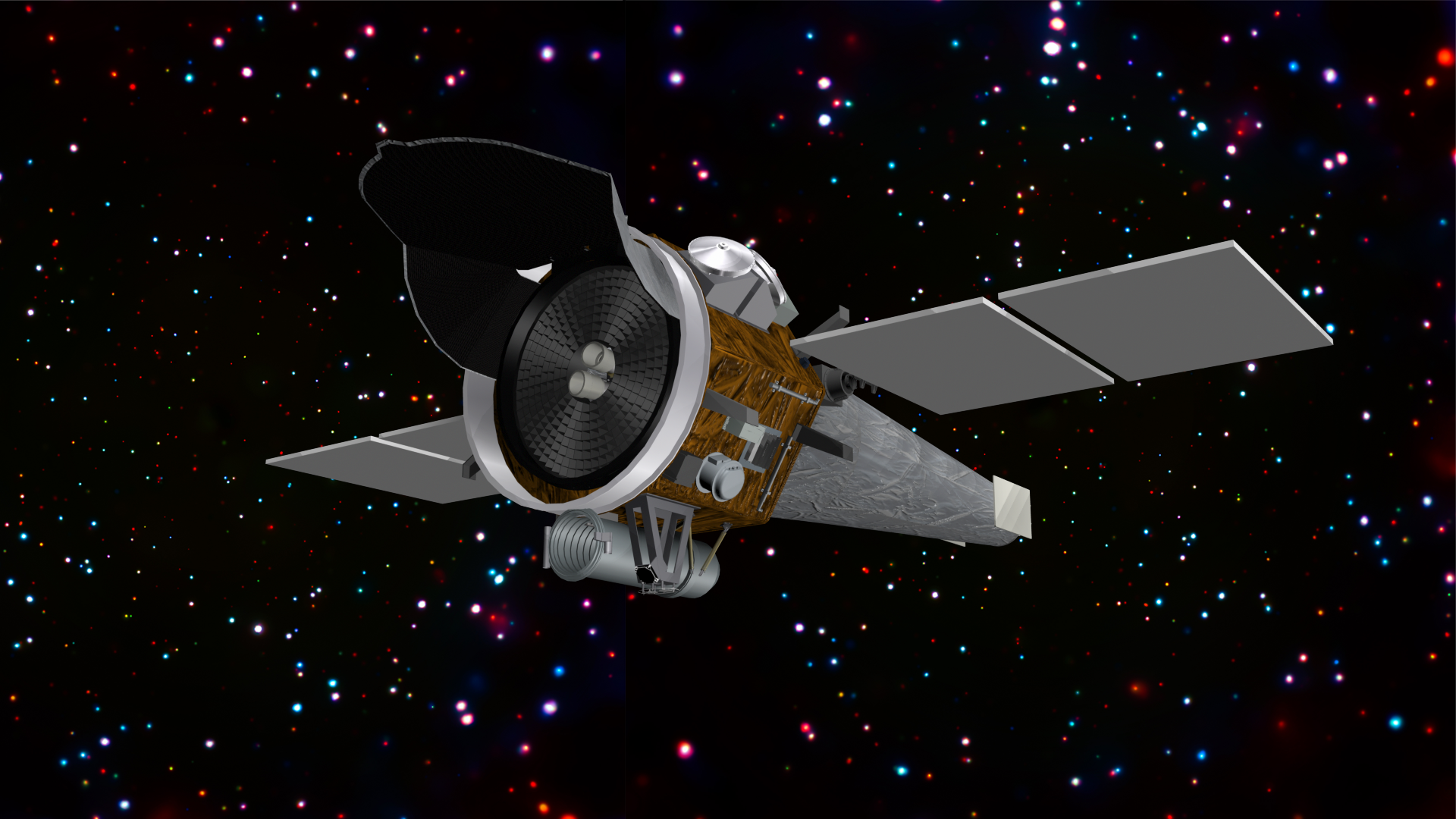 An artist's computer generated drawing of the STAR X space craft in space