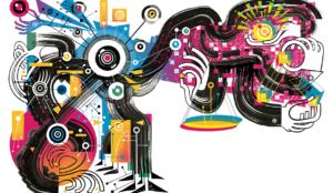 Abstract illustration by David Habben, depicting artificial intelligence.