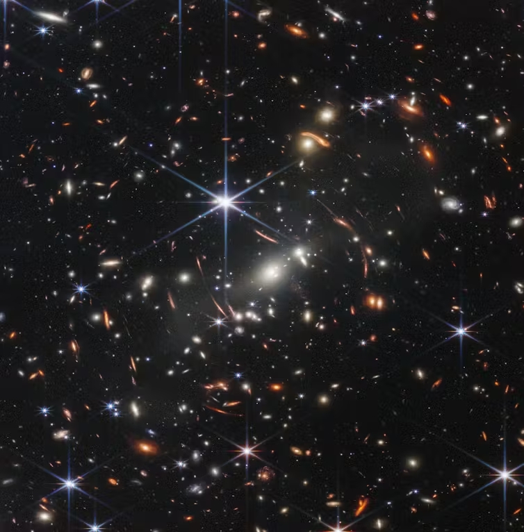 Thousands of galaxies, each containing billions of stars, are in this 2022 photo taken by the James Webb Space Telescope.