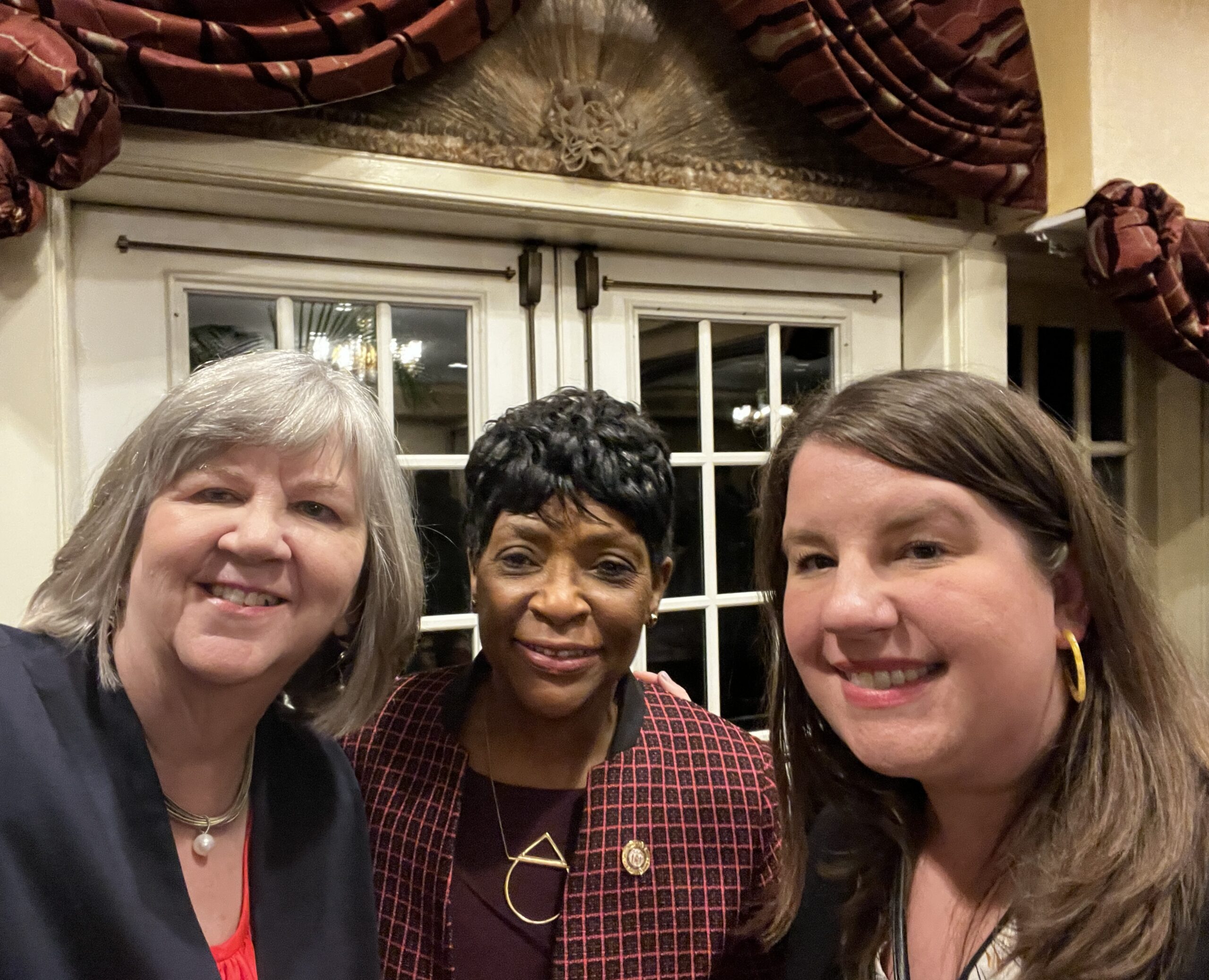 Laura with House Speaker Adrienne Jones ‘76, and fellow Alumni Association board member Lisa Nissley ‘01, after all three women spoke at the 2024 UMBC Annapolis Reception: Saluting Women Leaders.