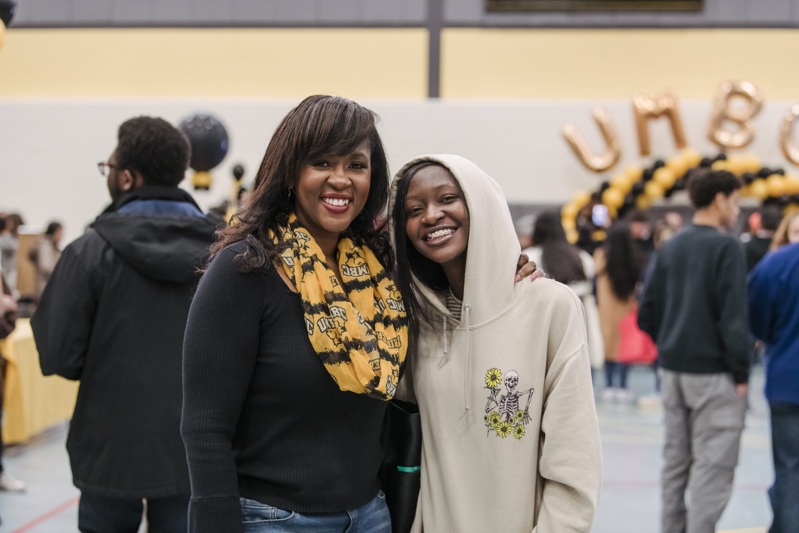 Fritzie Charne-Merriwether (left) poses with her daughter Kaelyn who will be attending UMBC in the fall.