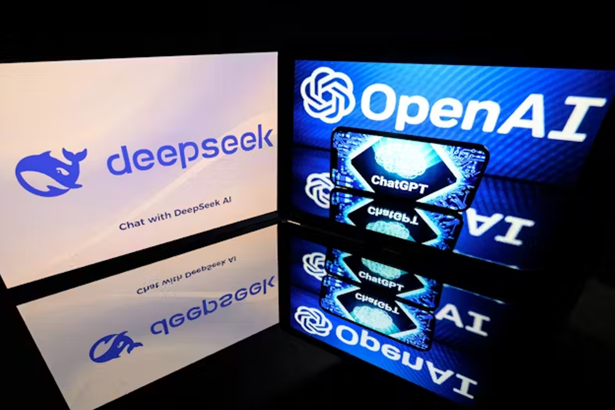 Logos of deepseek and OpenAI