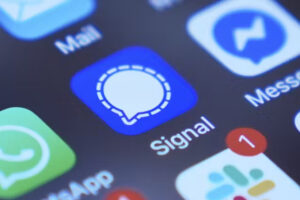 Signal app appears on a smartphone screen