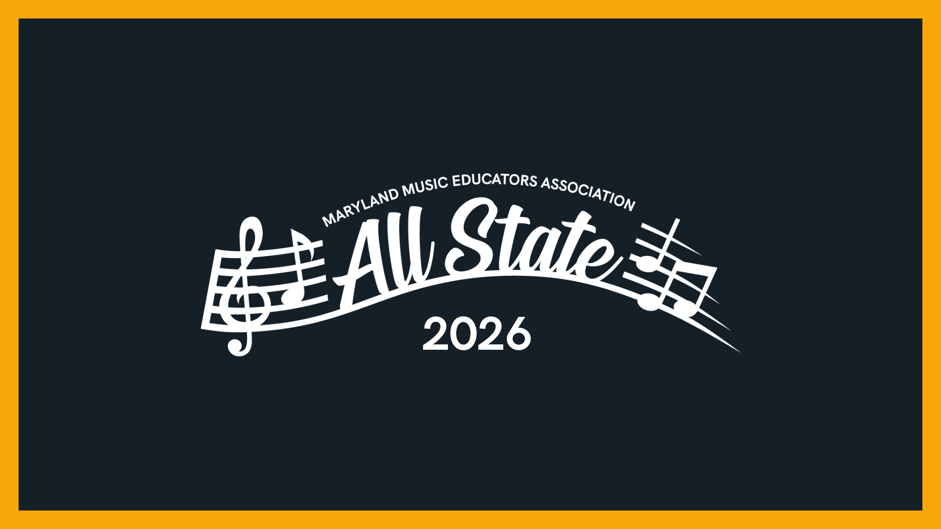 A graphic design says Maryland Music Educators Association All State 2026.